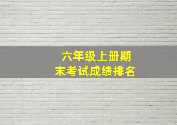 六年级上册期末考试成绩排名