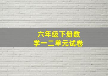 六年级下册数学一二单元试卷