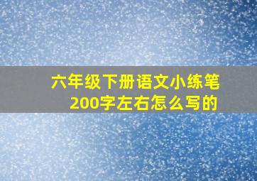 六年级下册语文小练笔200字左右怎么写的