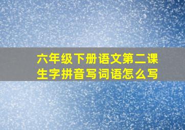 六年级下册语文第二课生字拼音写词语怎么写