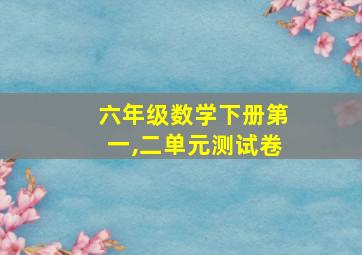 六年级数学下册第一,二单元测试卷