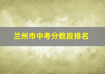 兰州市中考分数段排名