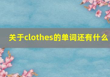 关于clothes的单词还有什么