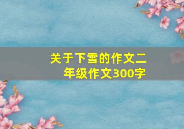 关于下雪的作文二年级作文300字