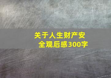 关于人生财产安全观后感300字