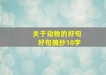 关于动物的好句好句摘抄10字