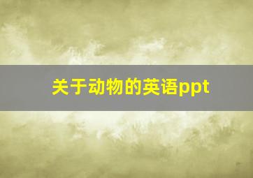 关于动物的英语ppt