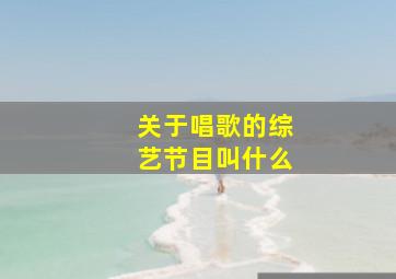 关于唱歌的综艺节目叫什么