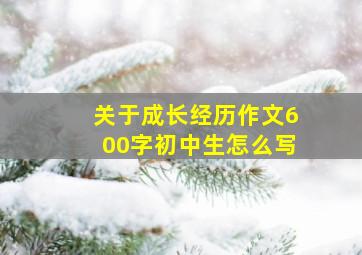 关于成长经历作文600字初中生怎么写