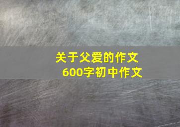 关于父爱的作文600字初中作文