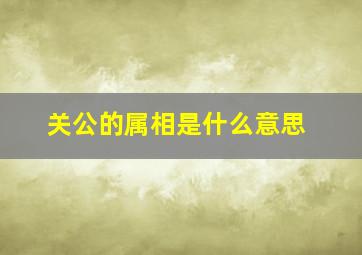 关公的属相是什么意思