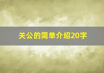 关公的简单介绍20字