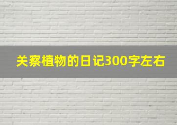 关察植物的日记300字左右