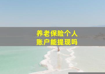 养老保险个人账户能提现吗