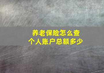 养老保险怎么查个人账户总额多少