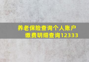 养老保险查询个人账户缴费明细查询12333