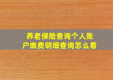 养老保险查询个人账户缴费明细查询怎么看