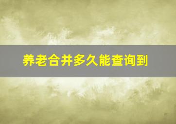 养老合并多久能查询到