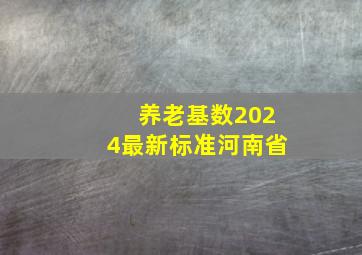 养老基数2024最新标准河南省