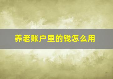 养老账户里的钱怎么用