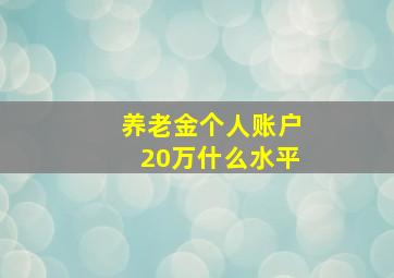 养老金个人账户20万什么水平