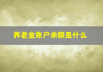 养老金账户余额是什么