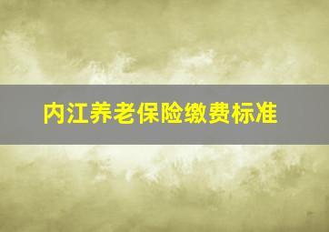 内江养老保险缴费标准