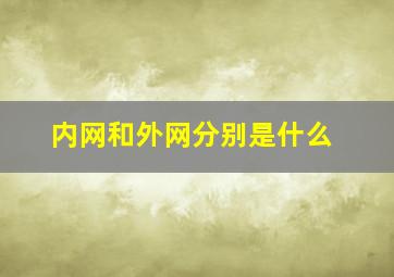 内网和外网分别是什么