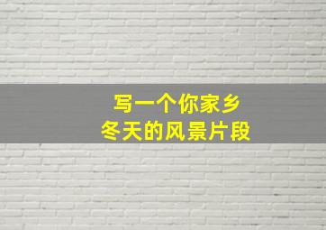 写一个你家乡冬天的风景片段