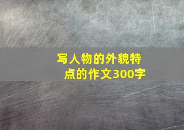 写人物的外貌特点的作文300字