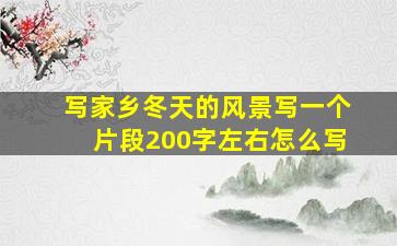 写家乡冬天的风景写一个片段200字左右怎么写