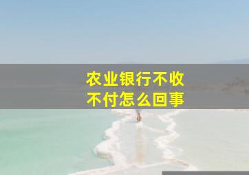 农业银行不收不付怎么回事