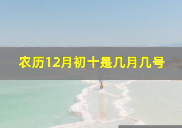 农历12月初十是几月几号