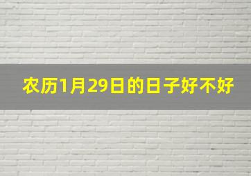 农历1月29日的日子好不好