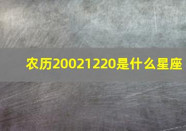 农历20021220是什么星座