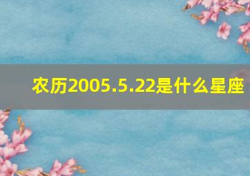 农历2005.5.22是什么星座