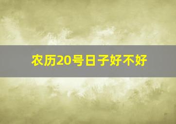 农历20号日子好不好