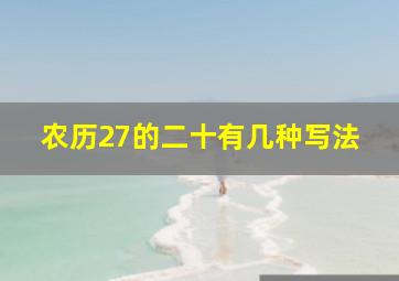 农历27的二十有几种写法