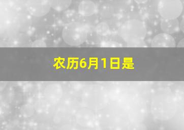 农历6月1日是