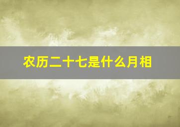 农历二十七是什么月相