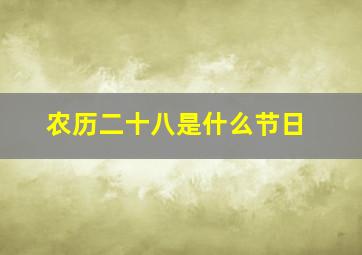 农历二十八是什么节日