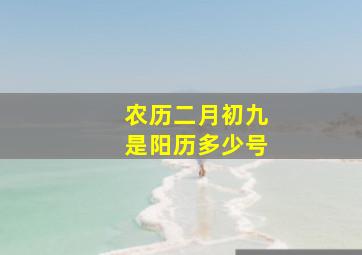 农历二月初九是阳历多少号