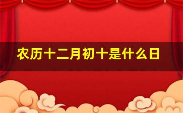 农历十二月初十是什么日