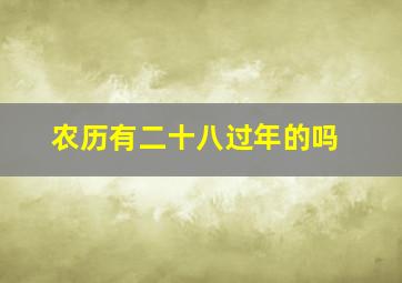 农历有二十八过年的吗