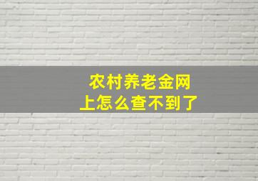 农村养老金网上怎么查不到了