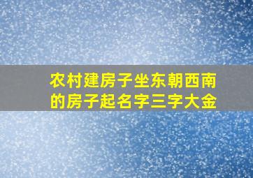 农村建房子坐东朝西南的房子起名字三字大金