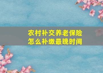 农村补交养老保险怎么补缴最晚时间