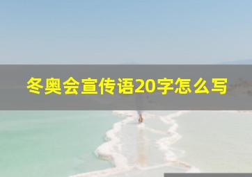 冬奥会宣传语20字怎么写