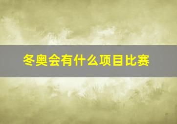 冬奥会有什么项目比赛