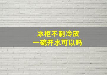 冰柜不制冷放一碗开水可以吗